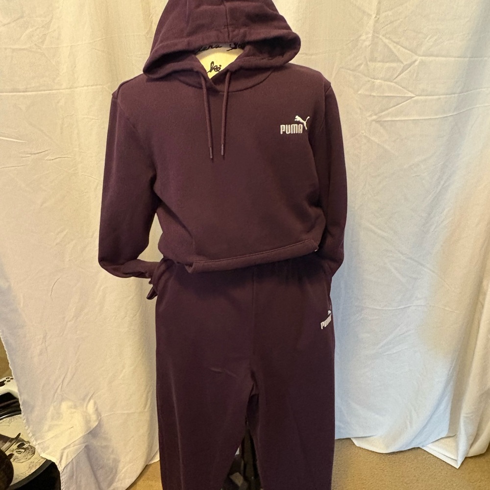 Puma Plum Matching Pullover Hoodie and sweats- Deep Purple